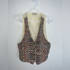 Vintage Geometric Patterned Vest